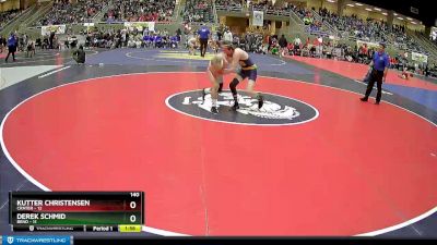 140 lbs Finals (8 Team) - Derek Schmid, Bend vs Kutter Christensen, Crater