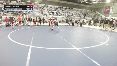 120 lbs Cons. Semis - Emmett Decker, Outlaw Wrestling Club vs ADRIAN VALDOVINOS, Victory Wrestling-Central WA