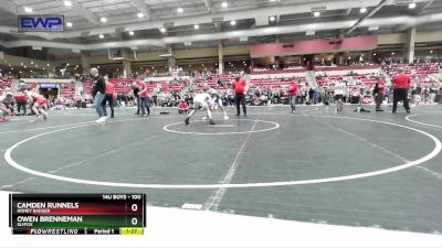 100 lbs Quarterfinal - Camden Runnels, Honey Badger vs Owen Brenneman, Slyfox