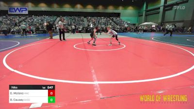 76 lbs Consi Of 16 #1 - Greyson Molano, Hillsboro Mat Club vs Bryken Causey, Shootbox