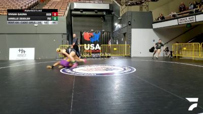 Cadet Girls - 155 lbs 5th Place Match - Vivian Gauna, Righetti High School Wrestling vs Arielle Zeidler, Petaluma Wrestling Club