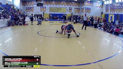 123 lbs Cons. Round 5 - Sophia Locastro, Mayhem Wrestling Club vs Bella Guerrier-Lajoir, Columbia High School