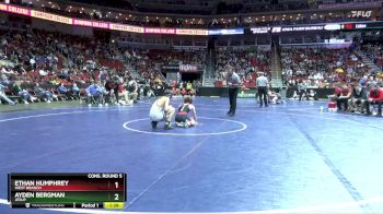 1A-106 lbs Cons. Round 5 - Ethan Humphrey, West Branch vs Ayden Bergman, Jesup