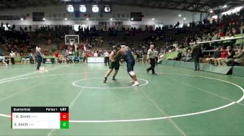 285 lbs Quarterfinal - Hosia Smith, Indianapolis Cathedral vs Eli Smith, Zionsville