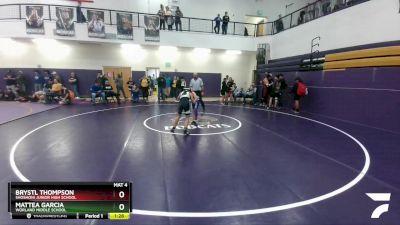 84 lbs 3rd Place Match - Mattea Garcia, Worland Middle School vs Brystl Thompson, Shoshoni Junior High School