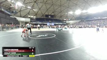 67 lbs Cons. Round 2 - Carsyn Browne, Hoquiam Jr. Grizzly Wrestling Club vs Wesley Hume, Whatcom Wrestling Academy