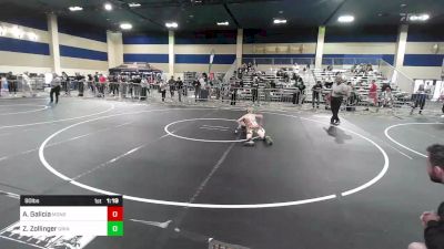 90 lbs Quarterfinal - Adam Galicia, Monster Garage vs Zade Zollinger, Grindhouse WC