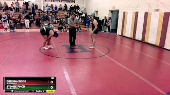185 lbs Quarterfinal - Briyana Biggs, Bloomfield vs Sydnee Finch, Round Valley