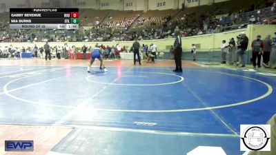 123 lbs Round Of 32 - Gabby Bevenue, Bixby JH Girls vs Mia Burns, Stillwater Wrestling