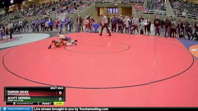 105 lbs Quarterfinal - Damon Hicks, HotShots Wrestling vs Scott Herren, Hawk Mat Club