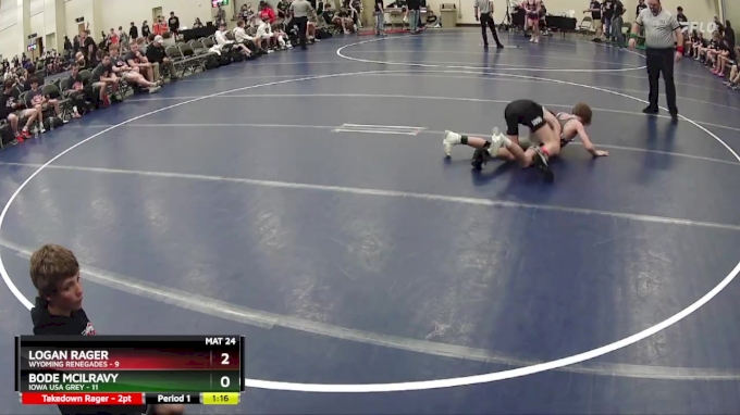 102 lbs Round 1 (6 Team) - Bode McIlravy, Iowa USA Grey vs Logan Rager ...