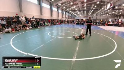 42 lbs Semifinal - Nathaniel Morin, Texas Elite Wrestling Club vs Grace Cogar, Spartan Mat Club