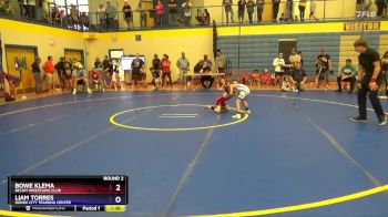 49-53 lbs Round 2 - Bowe Klema, Beloit Wrestling Club vs Liam Torres, Dodge City Training Center