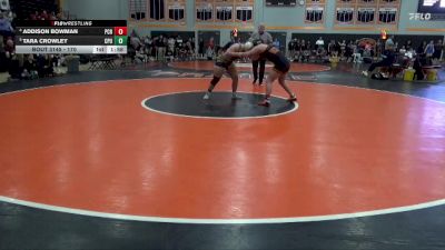 170 lbs Quarterfinal - Tara Crowley, Center Point-Urbana vs Addison Bowman, Prairie, Cedar Rapids