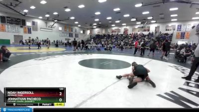 120 lbs Cons. Round 3 - Noah Ingersoll, Newbury Park vs Johnathan Pacheco, Calvary Chapel (Downey)