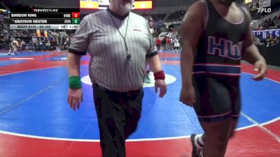 6A 285 lbs Quarterfinal - Grayson Hester, Fort Payne vs Bardon King, Homewood Hs