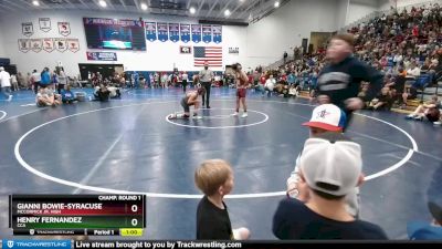 127 lbs Champ. Round 1 - Gianni Bowie-Syracuse, McCormick Jr. High vs Henry Fernandez, CCA