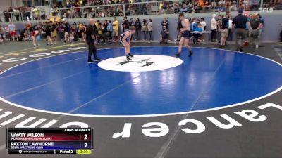 120 lbs Cons. Round 3 - Wyatt Wilson, Pioneer Grappling Academy vs Paxton Lawhorne, Delta Wrestling Club