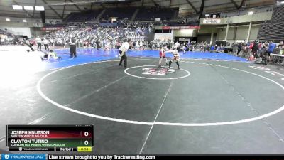 120 lbs Champ. Round 1 - Joseph Knutson, Shelton Wrestling Club vs Clayton Tutino, Cle Elum Mat Miners Wrestling Club