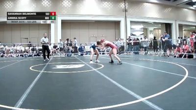 123 lbs Round Of 32 - Savannah Belmonte, Vista Wrestling vs Annika Scott, Mad Dawg