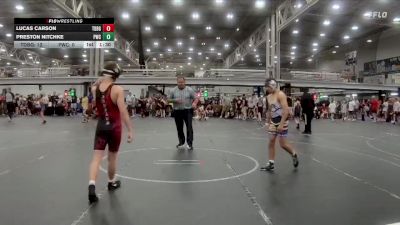 113 lbs Round 1 (8 Team) - Lucas Carson, TDWC Maniacs Blue & Gold vs Preston Nitchke, Pirates WC