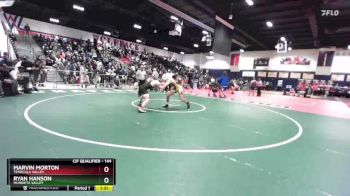 144 lbs Quarterfinal - Ryan Hanson, Murrieta Valley vs Marvin Morton, Temecula Valley