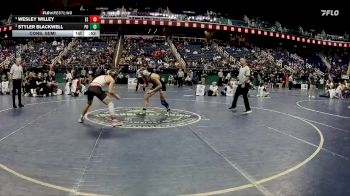 1A 157 lbs Cons. Semi - Wesley Willey, East Wilkes High School vs Styler Blackwell, Polk County High School