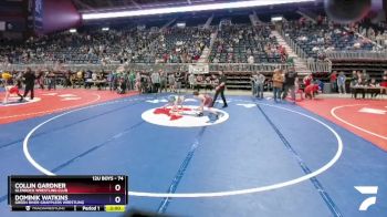 74 lbs Cons. Semi - Collin Gardner, Glenrock Wrestling Club vs Dominik Watkins, Green River Grapplers Wrestling