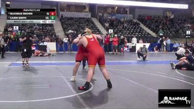 215 lbs 1st Place Match - Cajen Smith, Columbus vs Maximus Brown, Plainville Kids