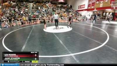 105 lbs Cons. Round 3 - Levi Rogers, Powell Middle School vs James Schaefer, Powell Middle School