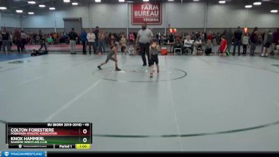 45 lbs Quarterfinal - Knox Hammerl, Rangers Wrestling Club vs Colton Forestiere, Poquoson Athletic Association