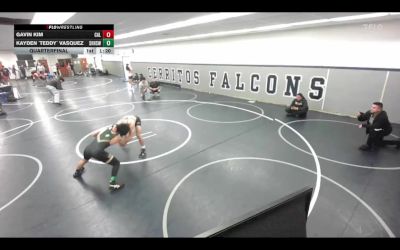 126 lbs Quarterfinal - Gavin Kim, Sunny Hills vs Kayden `Teddy` Vasquez, South Hills High School Wrestl
