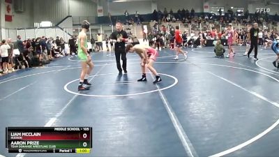 105 lbs Cons. Round 2 - Liam McClain, Hudson vs Aaron Prize, Team Donahoe Wrestling Club