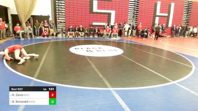 114 lbs Quarterfinal - Kennedie Davis, Bridgewater-Raynham vs Sophia Simonelli, Barnstable