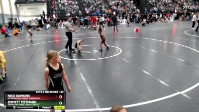 40 lbs Round 3 - Niko Dawkins, Gothenburg Junior Wrestling vs Emmett Pittmann, Siouxland Wrestling Academy