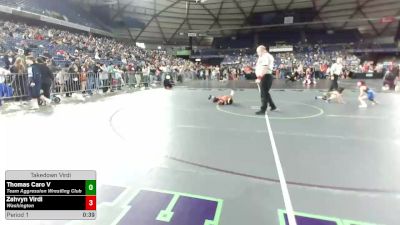 49 lbs Champ. Rd Of 16 - Thomas Caro V, Team Aggression Wrestling Club vs Zahvyn Virdi, Washington