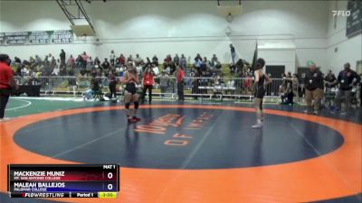 117 lbs Semifinal - Mackenzie Muniz, Mt. San Antonio College vs Maleah Ballejos, Palomar College