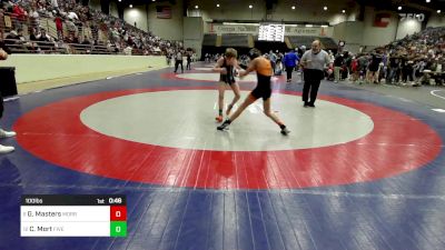 100 lbs Consi Of 8 #2 - Greyson Masters, Morris Fitness Wrestling Club vs Chase Mort, Five Star Savannah Wrestling