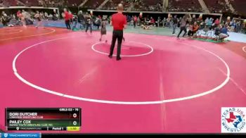 75 lbs Round 2 - Pailey Cox, Dumas Youth Wrestling Club. Inc. vs Dori Dutcher, Longview Wrestling Club