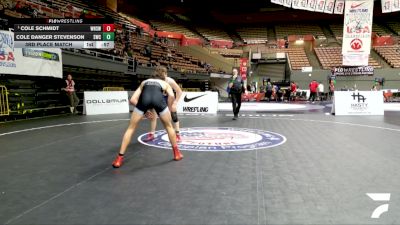 Cadet Boys Upper - 144 lbs 3rd Place Match - Cole Danger Stevenson, Sunnyvale Wrestling Club vs Cole Schmidt, Windsor High School Wrestling
