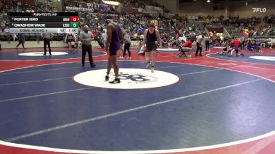 4A 215 lbs Cons. Round 1 - Qwashom Wade, Lonoke High School (7-12 Athletics) vs Porter Bird, GRAVETTE HIGH SCHOOL