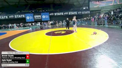 140 lbs Cons. Semis - Brielle Qualls, Tahoma Jr. Bears Wrestling Club vs Ayla Veater, Asylum Wrestling Club