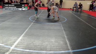 135_B lbs Quarterfinal - Cody Mallery, Altoona vs Luke Bennethum, Northern Lebanon