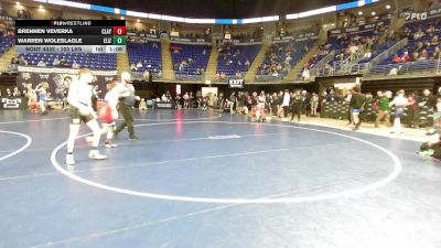 103 lbs 5th Place - Brennen Veverka, Claysburg-Kimmel vs Warren Woleslagle, Elizabeth Forward