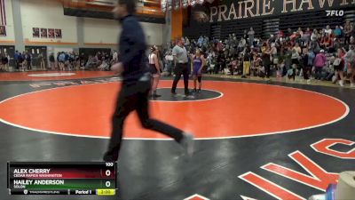 100 lbs Quarterfinal - Hailey Anderson, Solon vs Alex Cherry, Cedar Rapids Washington