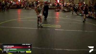 75 lbs Cons. Round 1 - Peyton Simonds, Bradford vs Liam Fecanin, Elite Wrestling