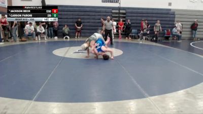 150 lbs Round 2 - Carson Faroni, Sublime Wrestling Academy vs Jackson Beck, Fighting Squirrels Wrestling Club