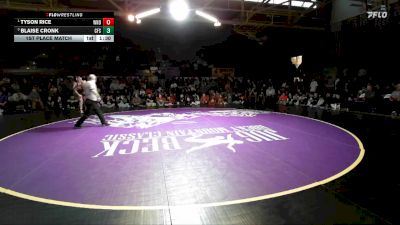 165 lbs 1st Place Match - Tyson Rice, Williston vs Blaise Cronk, Columbia Falls