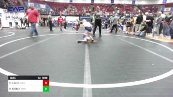 55 lbs Consi Of 8 #2 - Rebel Leach, Marlow Outlaws vs Huxley Kelton, Harrah Little League Wrestling