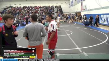 106 lbs Cons. Semi - Marc-Daniel Jumanan, Topanga Wrestling/BTSLA vs Xavier Manzo, Canyon Springs High School Wre